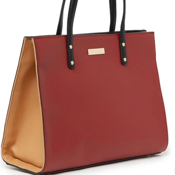 Trina Turk Bags Trina Turk Structured Tote Bag In Red Colorblock